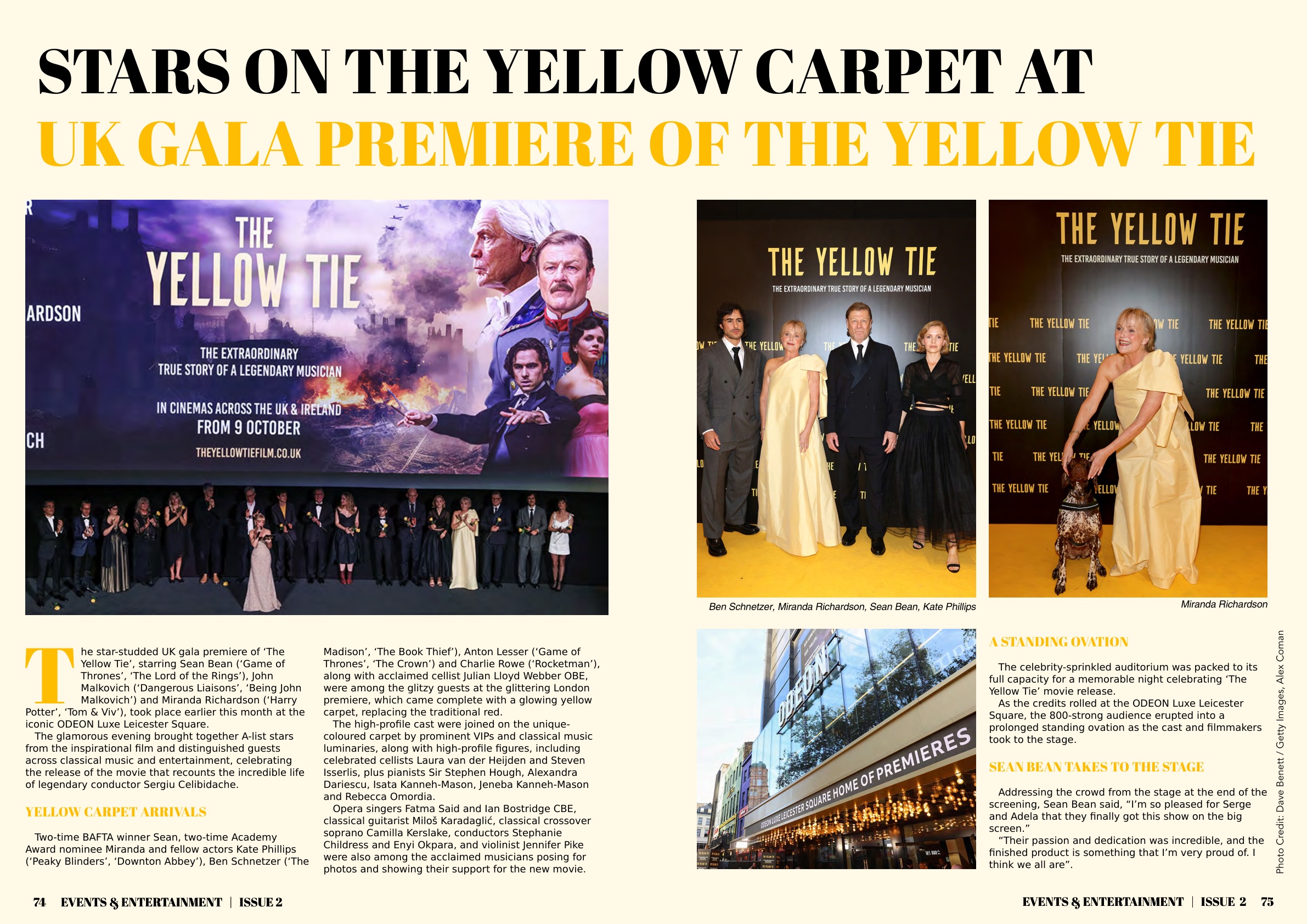 Stars on the yellow carpet at UK gala premiere of The Yellow Tie